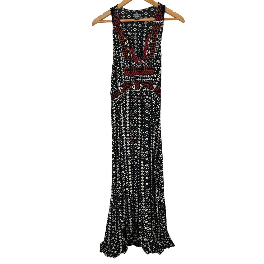 Angie Boho Embroidered Maxi Dress Womens Large